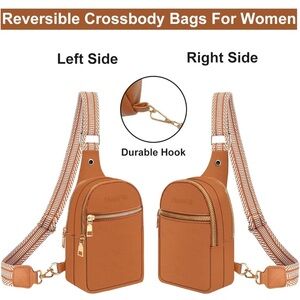Sling Bag For Women, Vegan Leather Crossbody Bag With Guitar Strap For Travel